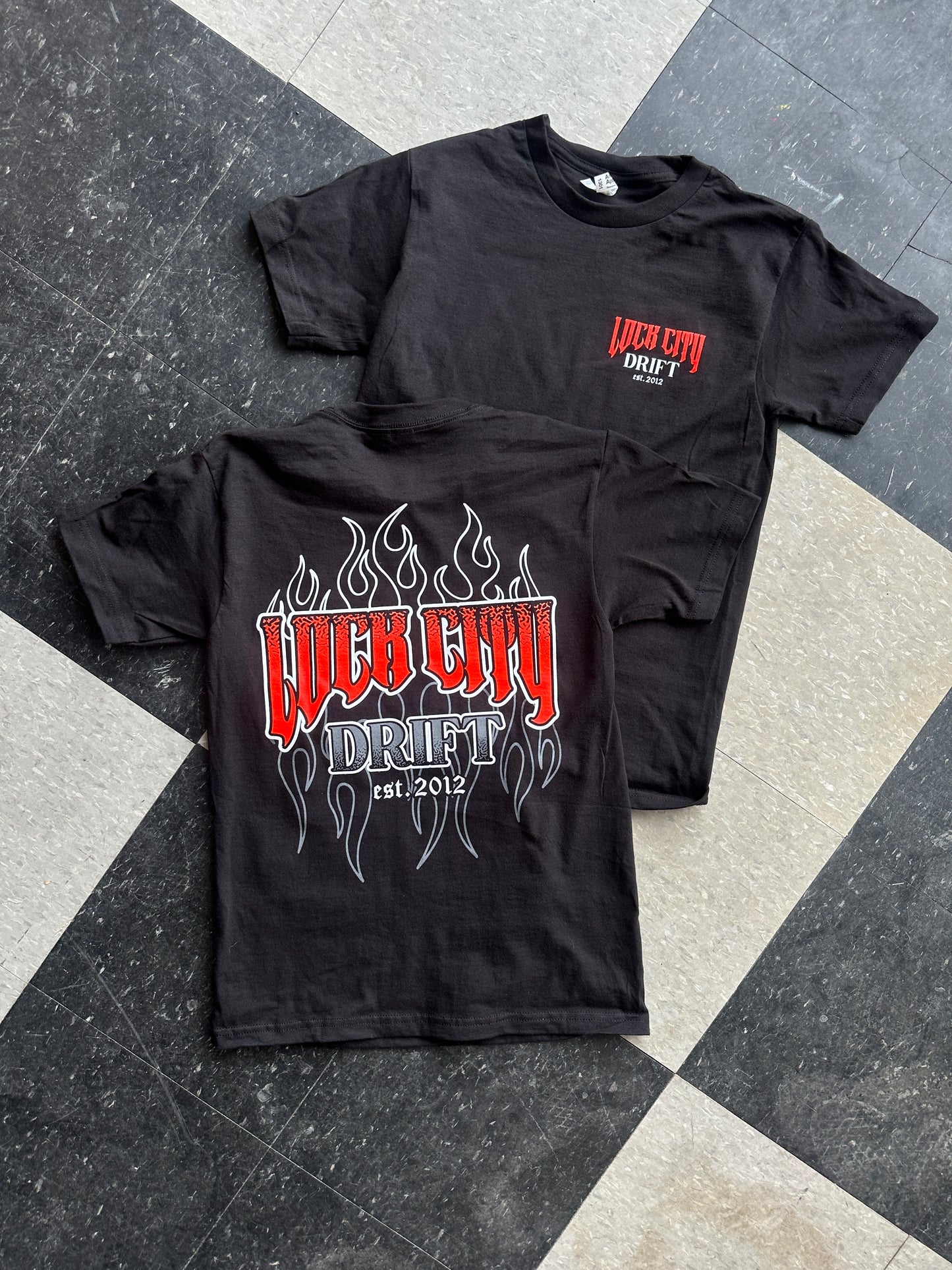 Neon Orange Flame Logo T-Shirt