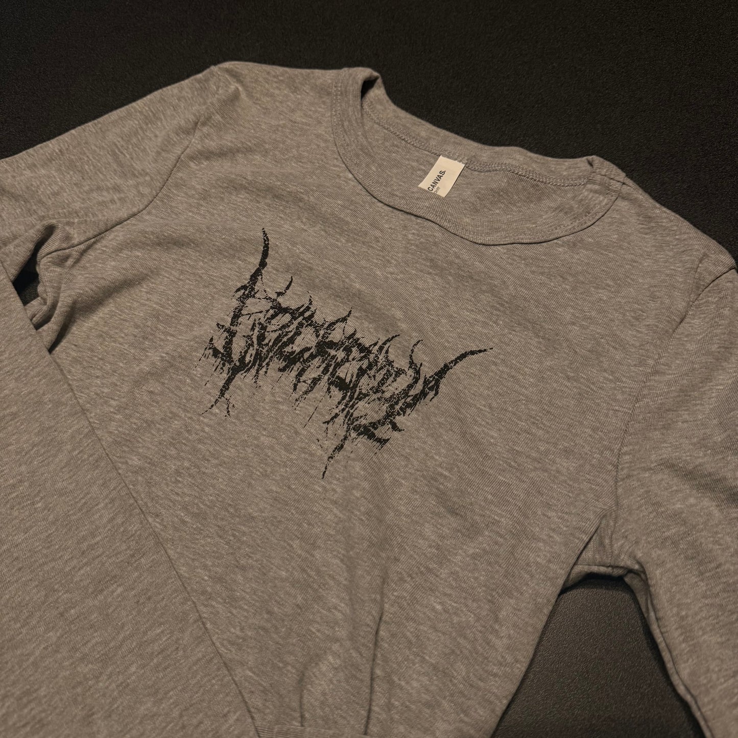 Cropped Long Sleeve Logo Tee