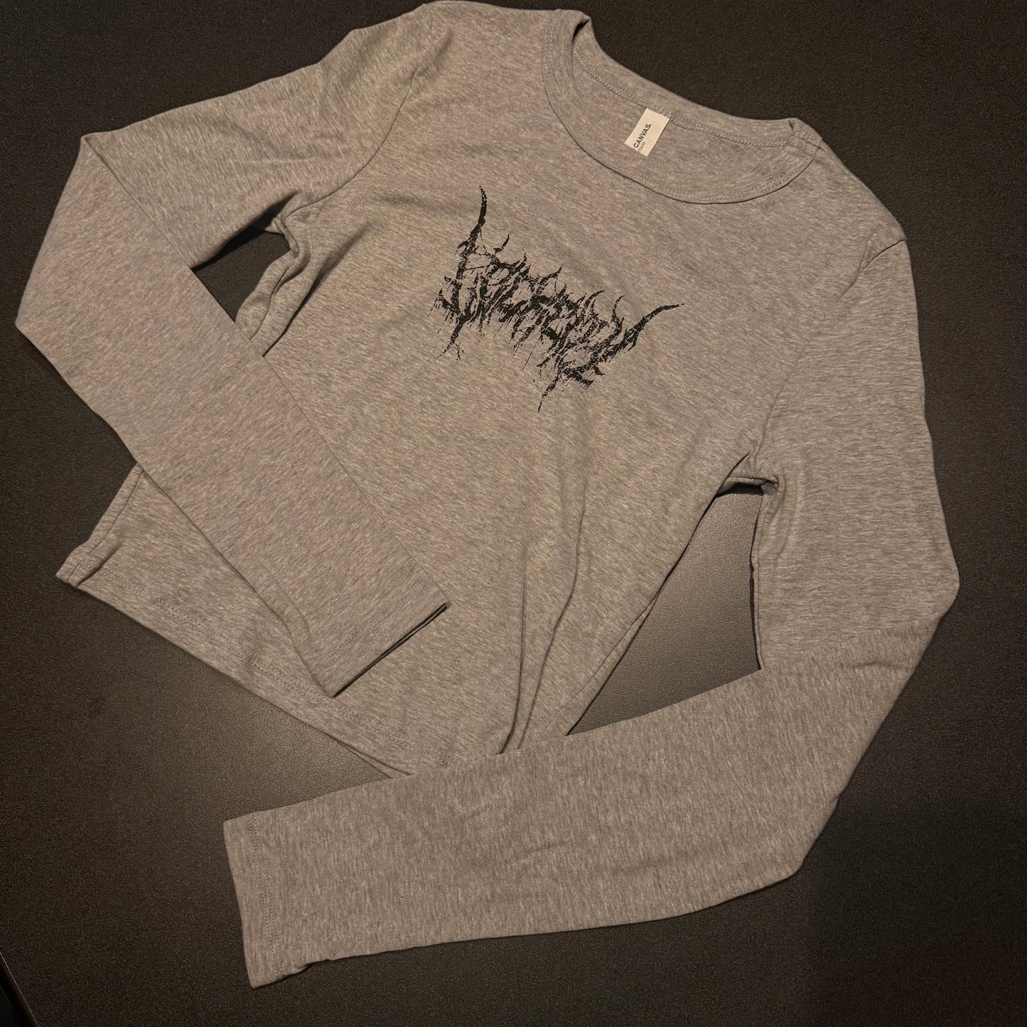 Cropped Long Sleeve Logo Tee